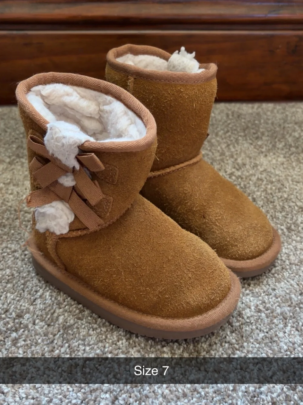 BearPaw Kids Brown Faux-Shearling Lined Boots